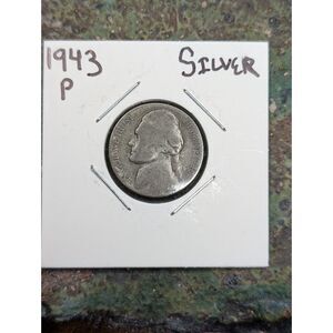 1943-P Silver Jefferson Nickel – Wartime Alloy, WWII Era, Philadelphia MinT